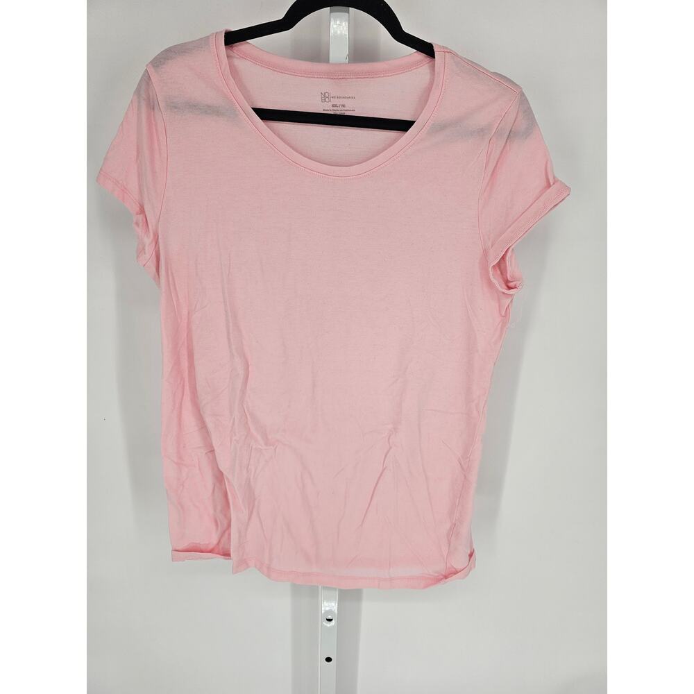 No Boundaries Women's Pink Short Sleeve Scoop Neck T-shirt Top Size XXL
